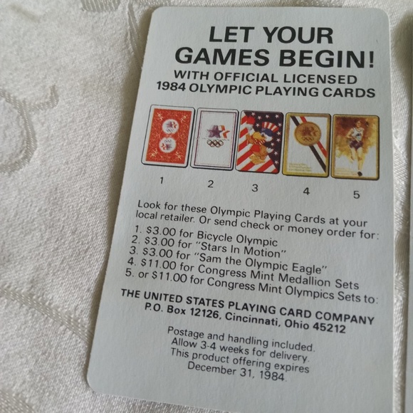 Vintage 1984 Olympics Playing Cards Los Angeles CA w Box - Picture 5 of 10